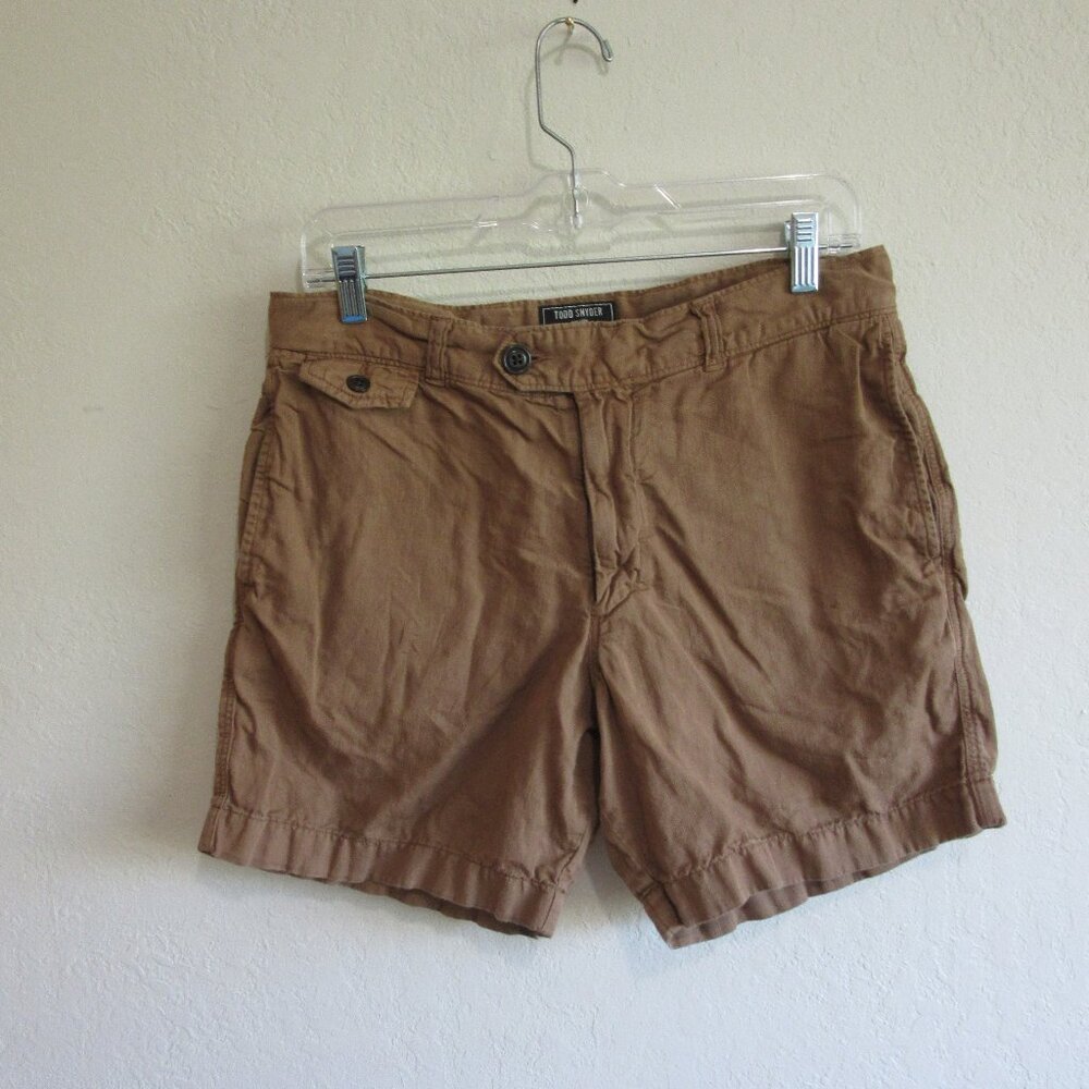 TODD SNYDER Brown Chino 31 Men's Walking Shorts